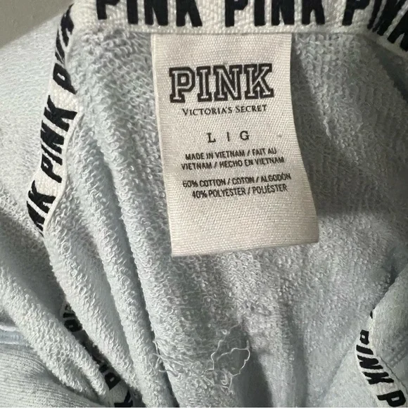 Pink Victorias Secret Light Blue Zip Up Hoodie - Picture 6 of 6